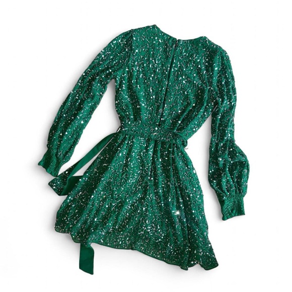 Alice + Olivia Kieran Green Sequin Dress - Picture 5 of 10